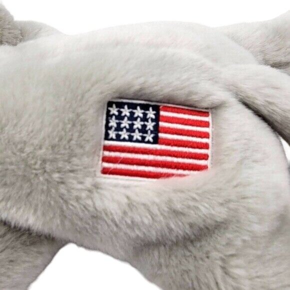 2/$15 VTG Ty Beanie Buddies Righty Elephant Plush 17" American Flag Patriot 2000 - Picture 5 of 12